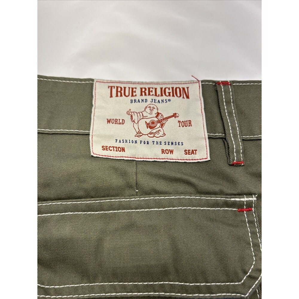 True Religion Cargo Shorts Knee Length Kalamata Green SZ 34 Men New w/Tags - Picture 6 of 7